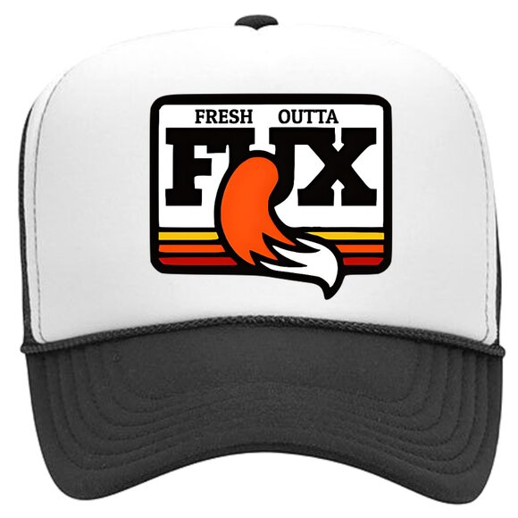 Fresh Outta Fux Foam Mesh Trucker Snapback Hat Cap Black & White - Picture 1 of 2